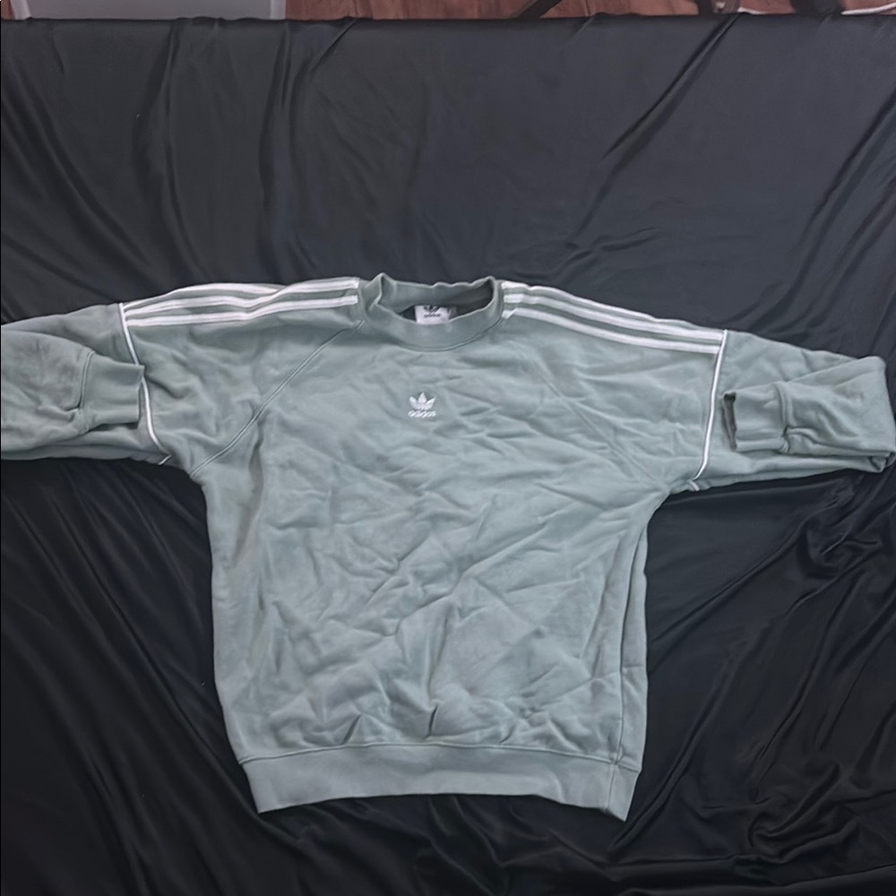 Adidas Men's Sage Green Crewneck Sweater